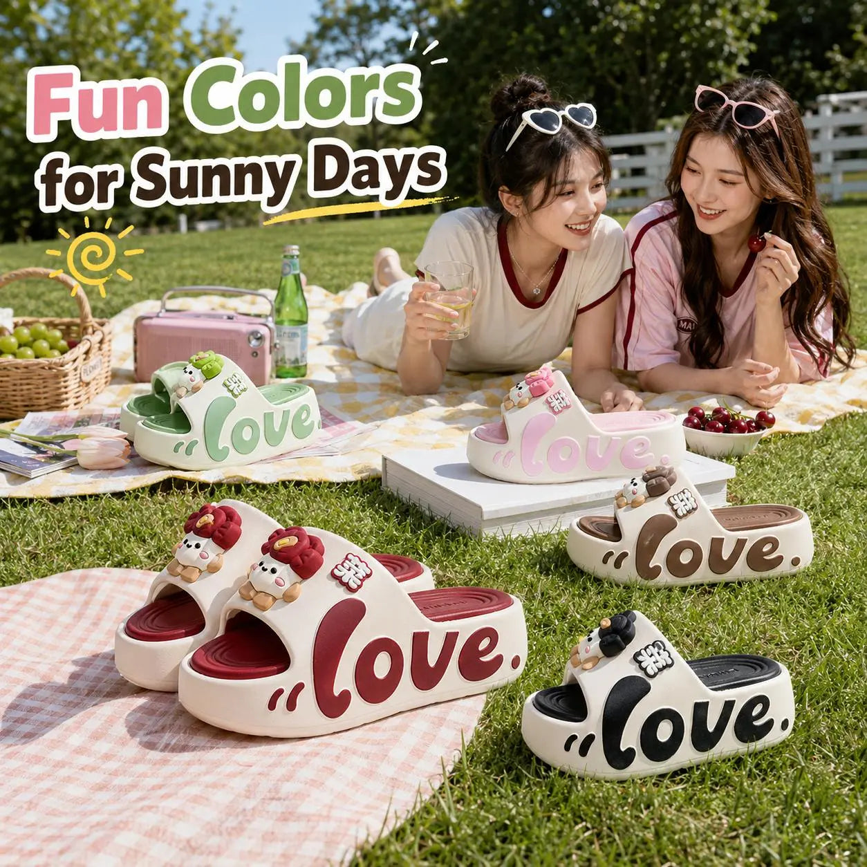 Women’S Animal Print Cloud Slides, EVA Thick Sole Slip-Resistant Slippers for Beach, Pool, Shower, Dorm, Indoor & Outdoor Wear