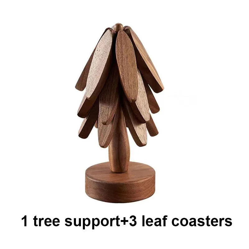 Thermal Insulation Mat Dining Table Decor Solid Wood Thermal Insulation Mat Small Tree Thermal Insulation Mat Creative Foldable
