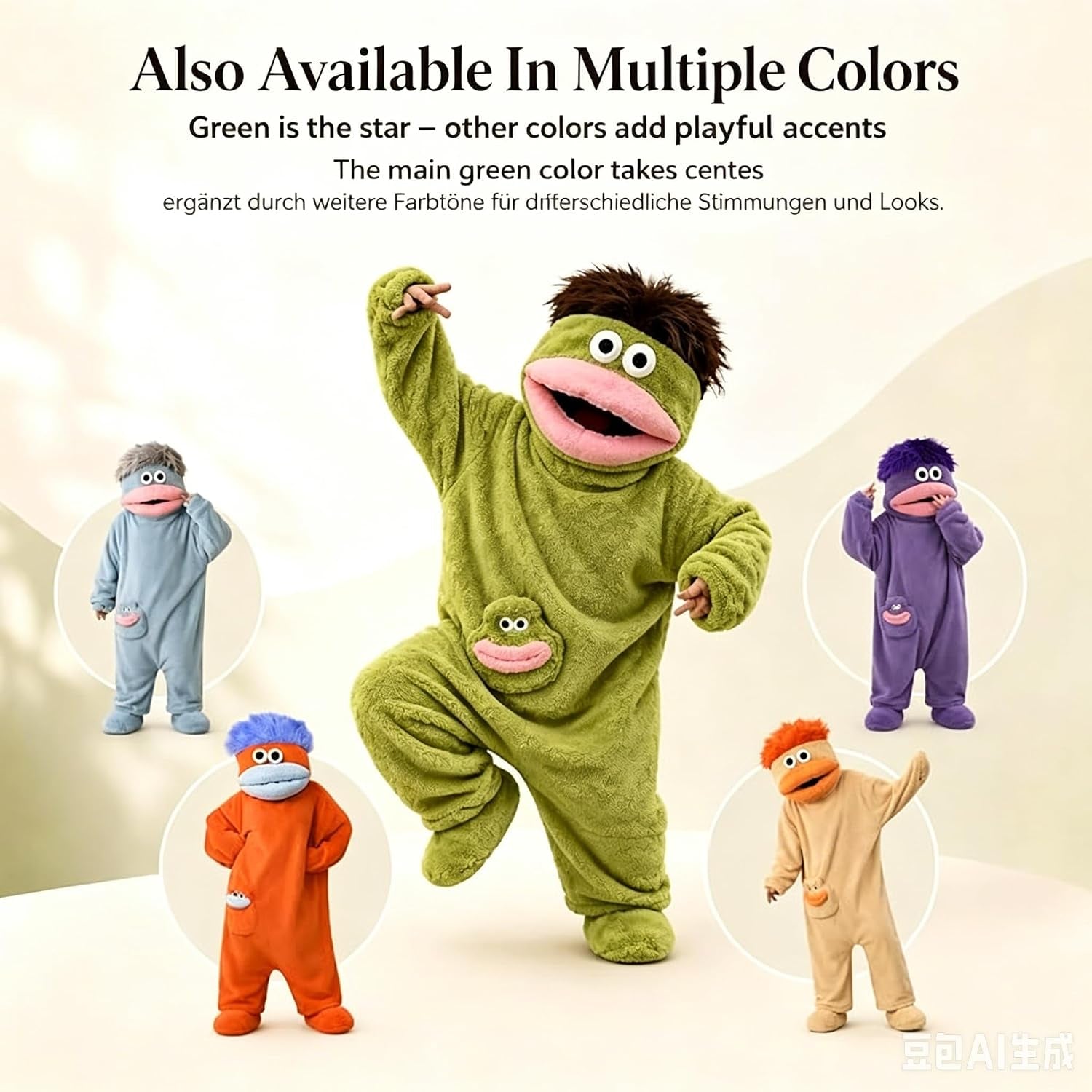 Silly Onesie Pyjama En Peluche Verte Monstre Onesie Combinaison Pyjama Femme Homme Silly Pyjamas Unisexe Hooded Confortable Manches Longues Soft Plush Sleepwear Mignon Dessin Animé Loungewear