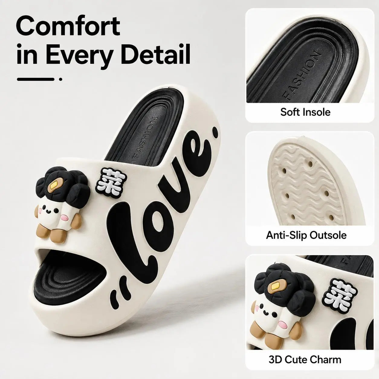 Women’S Animal Print Cloud Slides, EVA Thick Sole Slip-Resistant Slippers for Beach, Pool, Shower, Dorm, Indoor & Outdoor Wear